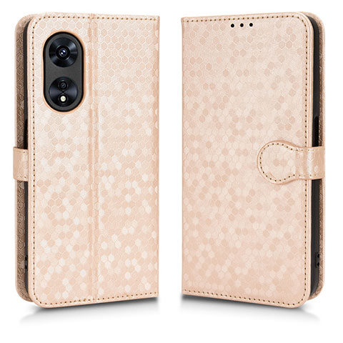 Funda de Cuero Cartera con Soporte Carcasa C01X para Oppo A1 5G Oro