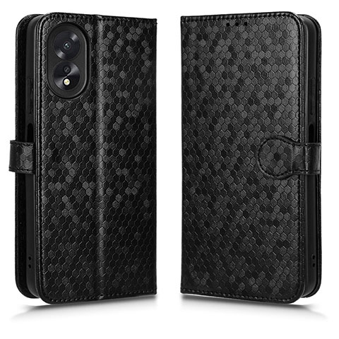 Funda de Cuero Cartera con Soporte Carcasa C01X para Oppo A18 Negro