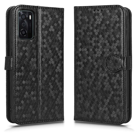 Funda de Cuero Cartera con Soporte Carcasa C01X para Oppo A55S 5G Negro