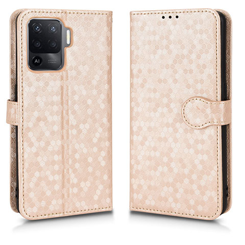 Funda de Cuero Cartera con Soporte Carcasa C01X para Oppo A94 5G Oro