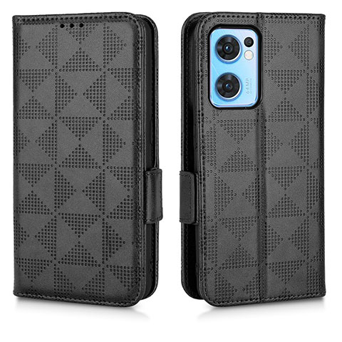 Funda de Cuero Cartera con Soporte Carcasa C01X para Oppo Find X5 Lite 5G Negro