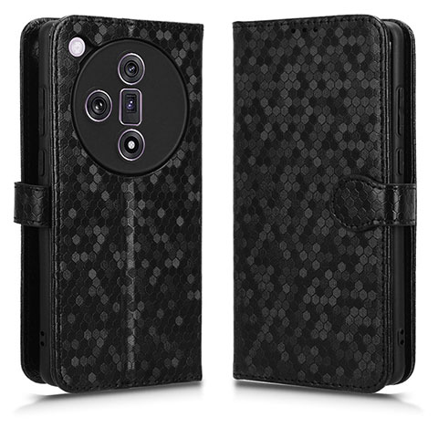 Funda de Cuero Cartera con Soporte Carcasa C01X para Oppo Find X7 5G Negro