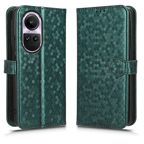 Funda de Cuero Cartera con Soporte Carcasa C01X para Oppo Reno10 5G Verde