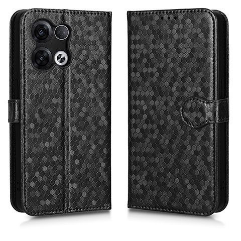 Funda de Cuero Cartera con Soporte Carcasa C01X para Oppo Reno8 Pro 5G Negro