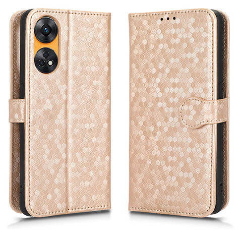 Funda de Cuero Cartera con Soporte Carcasa C01X para Oppo Reno8 T 4G Oro