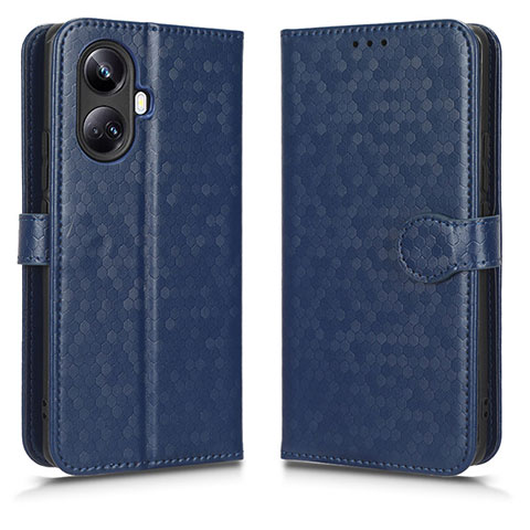 Funda de Cuero Cartera con Soporte Carcasa C01X para Realme 10 Pro+ Plus 5G Azul