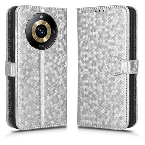 Funda de Cuero Cartera con Soporte Carcasa C01X para Realme 11 Pro 5G Plata