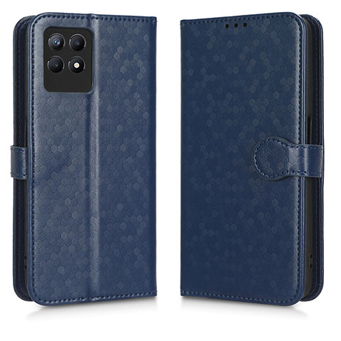 Funda de Cuero Cartera con Soporte Carcasa C01X para Realme 8i Azul