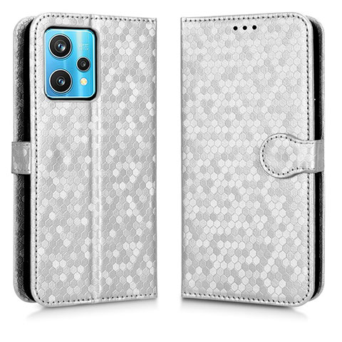 Funda de Cuero Cartera con Soporte Carcasa C01X para Realme 9 4G Plata