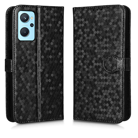 Funda de Cuero Cartera con Soporte Carcasa C01X para Realme 9i 4G Negro