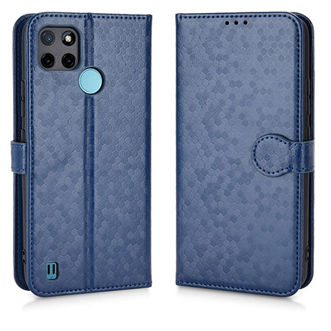 Funda de Cuero Cartera con Soporte Carcasa C01X para Realme C25Y Azul