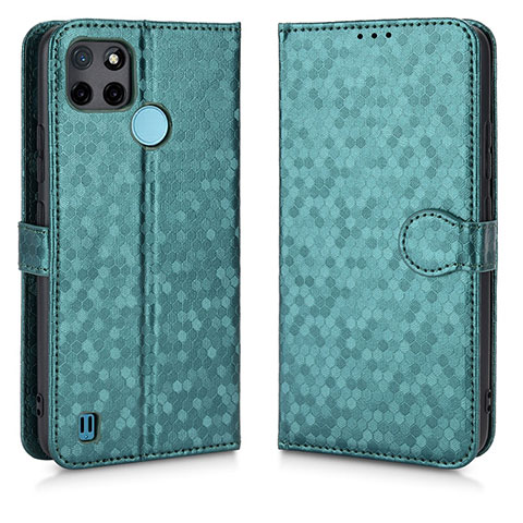 Funda de Cuero Cartera con Soporte Carcasa C01X para Realme C25Y India Verde