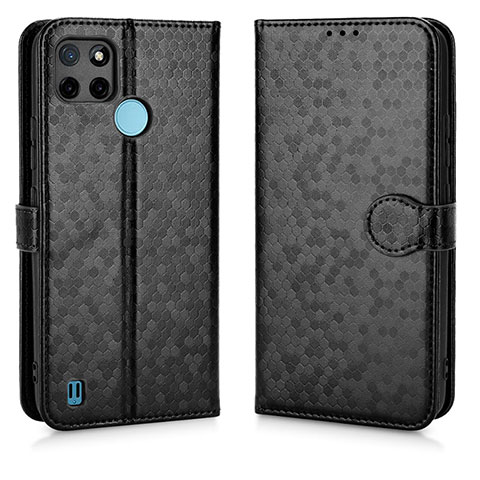 Funda de Cuero Cartera con Soporte Carcasa C01X para Realme C25Y Negro