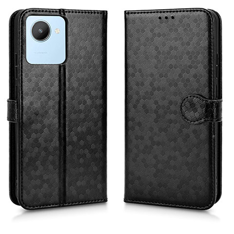 Funda de Cuero Cartera con Soporte Carcasa C01X para Realme C30 Negro