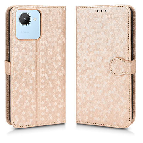 Funda de Cuero Cartera con Soporte Carcasa C01X para Realme C30s Oro