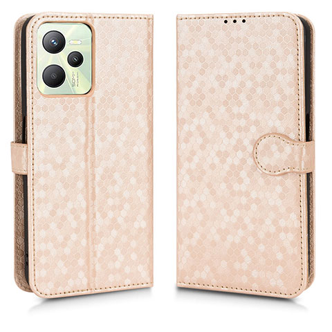 Funda de Cuero Cartera con Soporte Carcasa C01X para Realme C35 Oro