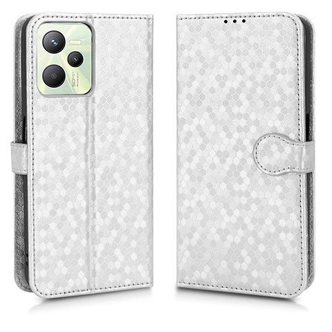 Funda de Cuero Cartera con Soporte Carcasa C01X para Realme C35 Plata