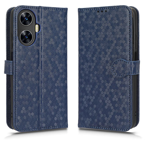 Funda de Cuero Cartera con Soporte Carcasa C01X para Realme C55 Azul