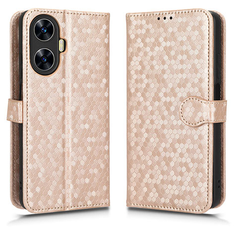 Funda de Cuero Cartera con Soporte Carcasa C01X para Realme C55 Oro