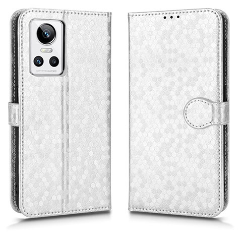 Funda de Cuero Cartera con Soporte Carcasa C01X para Realme GT Neo3 5G Plata