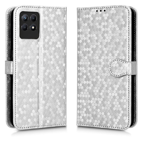 Funda de Cuero Cartera con Soporte Carcasa C01X para Realme Narzo 50 4G Plata