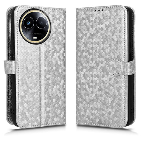 Funda de Cuero Cartera con Soporte Carcasa C01X para Realme V50s 5G Plata