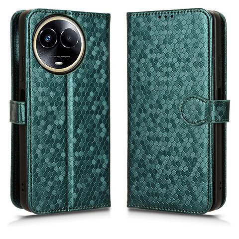 Funda de Cuero Cartera con Soporte Carcasa C01X para Realme V50s 5G Verde