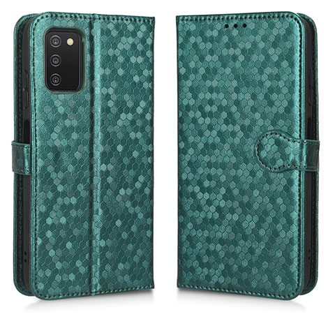 Funda de Cuero Cartera con Soporte Carcasa C01X para Samsung Galaxy A02s Verde