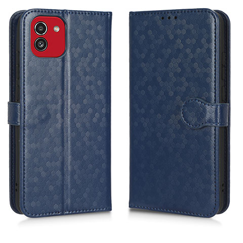 Funda de Cuero Cartera con Soporte Carcasa C01X para Samsung Galaxy A03 Azul