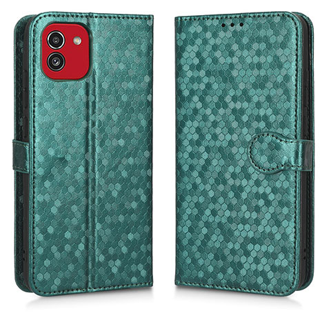 Funda de Cuero Cartera con Soporte Carcasa C01X para Samsung Galaxy A03 Verde