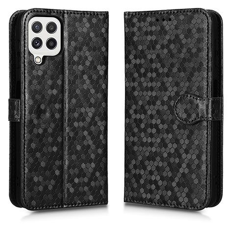 Funda de Cuero Cartera con Soporte Carcasa C01X para Samsung Galaxy A12 Negro