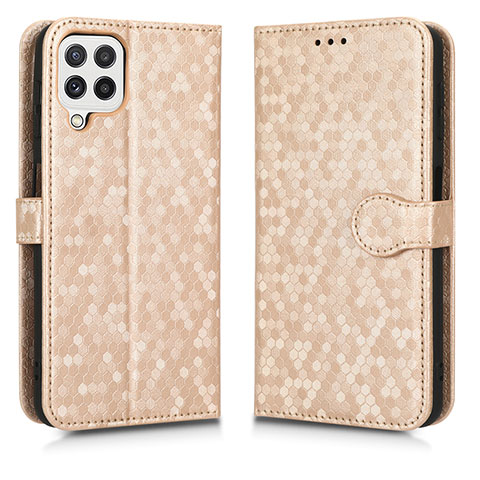 Funda de Cuero Cartera con Soporte Carcasa C01X para Samsung Galaxy A12 Oro