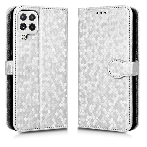 Funda de Cuero Cartera con Soporte Carcasa C01X para Samsung Galaxy A12 Plata