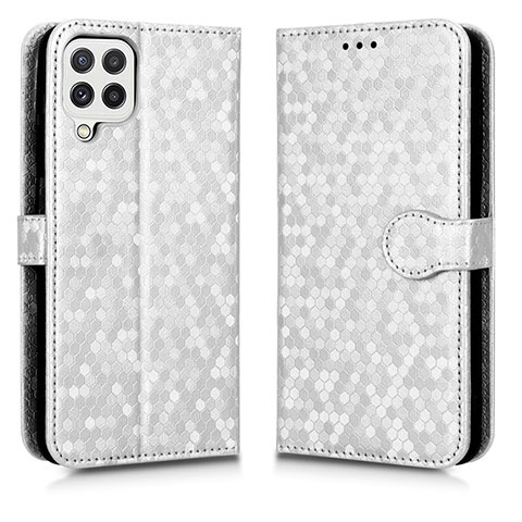 Funda de Cuero Cartera con Soporte Carcasa C01X para Samsung Galaxy A22 4G Plata