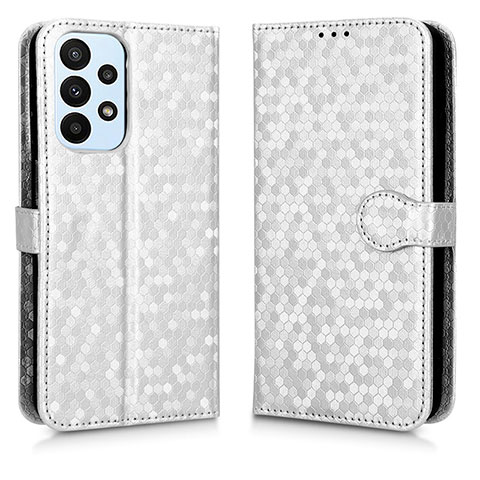 Funda de Cuero Cartera con Soporte Carcasa C01X para Samsung Galaxy A23 4G Plata