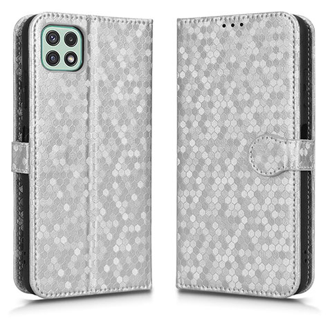 Funda de Cuero Cartera con Soporte Carcasa C01X para Samsung Galaxy F42 5G Plata