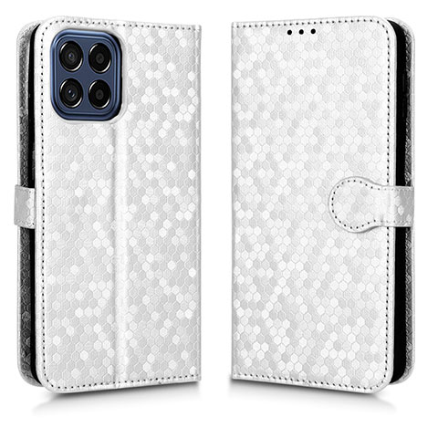 Funda de Cuero Cartera con Soporte Carcasa C01X para Samsung Galaxy M33 5G Plata