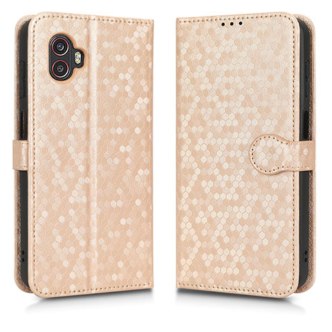 Funda de Cuero Cartera con Soporte Carcasa C01X para Samsung Galaxy XCover 6 Pro 5G Oro