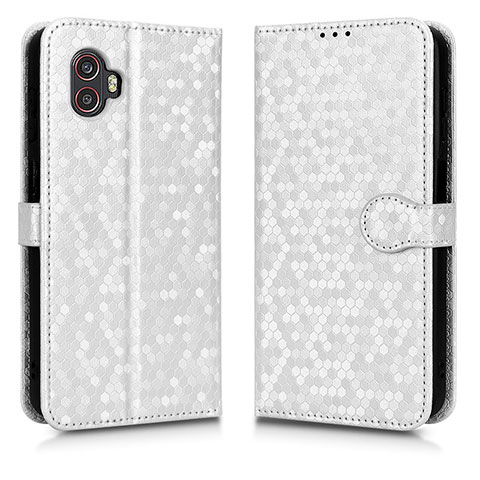 Funda de Cuero Cartera con Soporte Carcasa C01X para Samsung Galaxy XCover 6 Pro 5G Plata