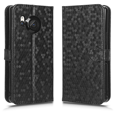 Funda de Cuero Cartera con Soporte Carcasa C01X para Sharp Aquos R8 Negro