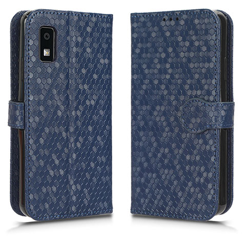 Funda de Cuero Cartera con Soporte Carcasa C01X para Sharp Aquos wish3 Azul