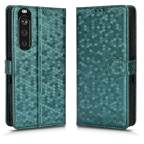 Funda de Cuero Cartera con Soporte Carcasa C01X para Sony Xperia 1 III Verde