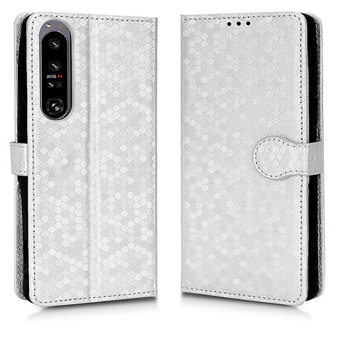 Funda de Cuero Cartera con Soporte Carcasa C01X para Sony Xperia 1 IV Plata