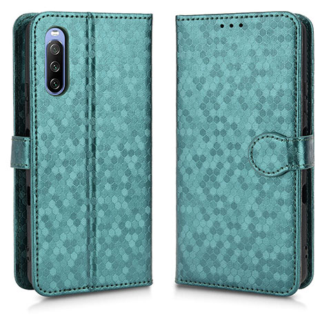 Funda de Cuero Cartera con Soporte Carcasa C01X para Sony Xperia 10 III SOG04 Verde