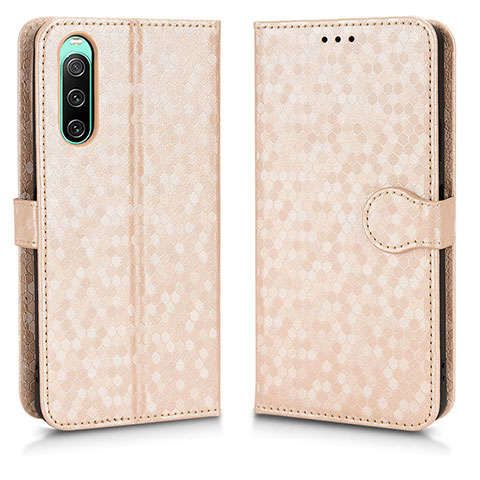 Funda de Cuero Cartera con Soporte Carcasa C01X para Sony Xperia 10 IV SO-52C Oro