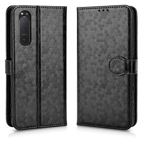 Funda de Cuero Cartera con Soporte Carcasa C01X para Sony Xperia 5 II Negro