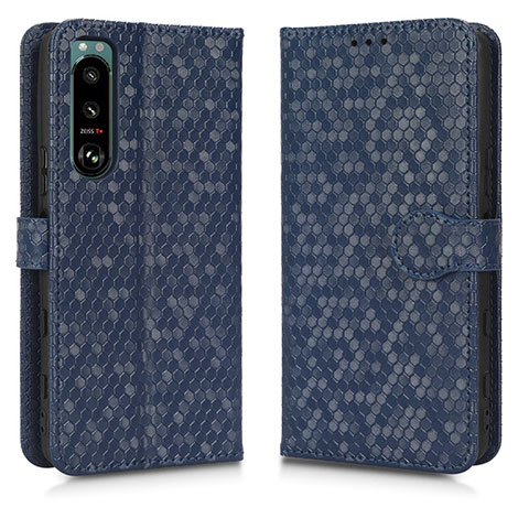 Funda de Cuero Cartera con Soporte Carcasa C01X para Sony Xperia 5 III SO-53B Azul