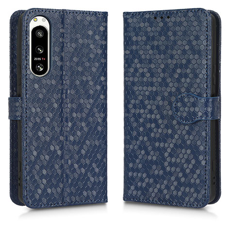 Funda de Cuero Cartera con Soporte Carcasa C01X para Sony Xperia 5 IV Azul