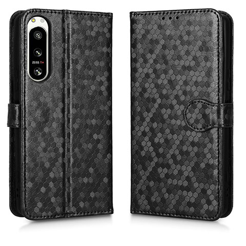 Funda de Cuero Cartera con Soporte Carcasa C01X para Sony Xperia 5 IV Negro