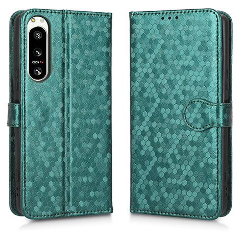 Funda de Cuero Cartera con Soporte Carcasa C01X para Sony Xperia 5 IV Verde